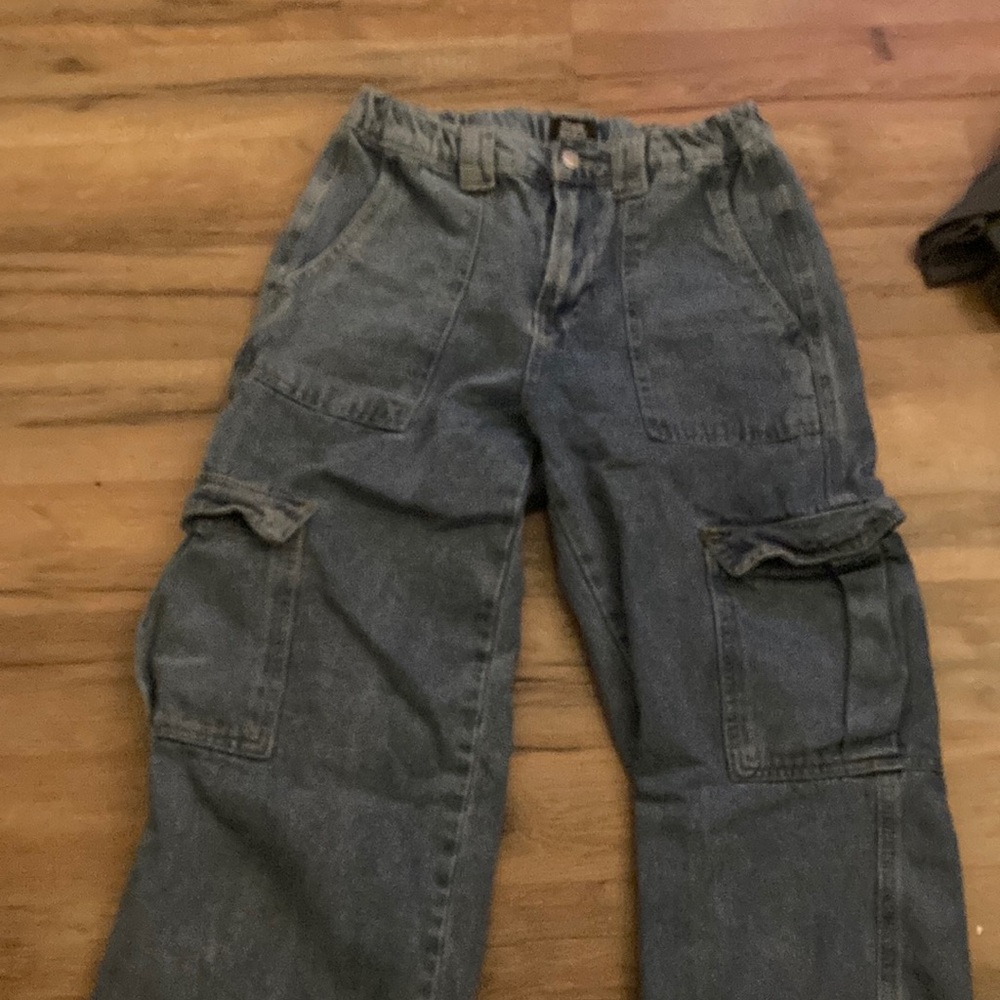 Straigjt jeans, High Wasted, Cargo style,